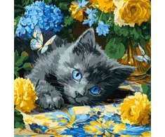 Ideyka Painting by numbers 40 x 40 cm KHO6795 Mėlyna-eyed kitten AP0098