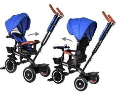 Tiny Bike Vaikų trijų ratų dviračių mažas dviratis 3in1 su stogu pasuktu SP0650