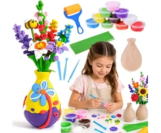 Dėlionė Jokomisiada Creative 28-Piece DIY Flower-Making Kit with Modelling Clay and Vase ZA6414