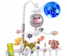 Jokomisiada Crib carousel with projector - several dozen melodies SAFARI ZA6299