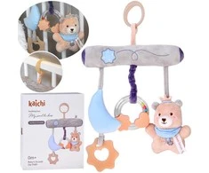 Jokomisiada Crib Hanging Toy with Teddy and Teether – Newborn Gift ZA5878