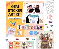 Jokomisiada Diamond Painting Cats for Kids – 8 Pictures, 1000 Gem Stickers ZA6307