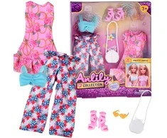 Jokomisiada Doll clothes set, holiday styling, dress, accessories ZA5707