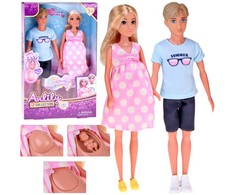 Jokomisiada Doll family set: mom, dad, pregnant doll, baby, newborn ZA5700