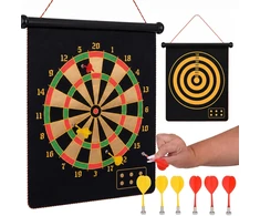 Jokomisiada Double-Sided Magnetic Dartboard with 6 Darts Skill Game GR0865