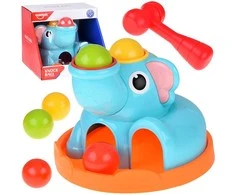 Jokomisiada Educational Toy Elephant Sorter Hammer with Balls ZA5910