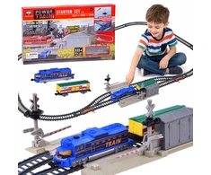 Jokomisiada Electric Train Set 335 cm Tracks Railway Crossing Barriers Lights RC078