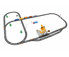 Jokomisiada Electric Train Set Crane 4 Wagons 670 cm Track 59 Pieces RC0779