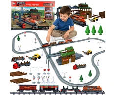 Jokomisiada Electric Train Set Sawmill Loader 3 Wagons 450 cm Tracks RC0780