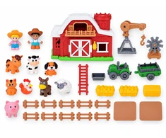 Jokomisiada FARM Opening barn + 10 figures, tractor, and farm accessories ZA6384