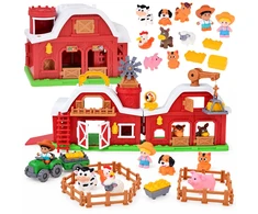 Jokomisiada FARM Opening barn + 10 figures, tractor, and farm accessories ZA6384