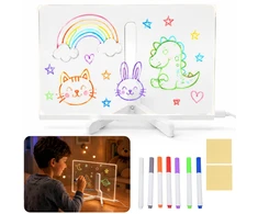 Dėlionė Jokomisiada Illuminated LED Drawing and Painting Board with 7 Markers and Stand ZA6326