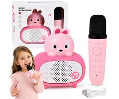 Jokomisiada Interactive Bluetooth Karaoke Microphone Speaker Bunny Music IN0193