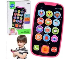 Jokomisiada Interactive Kids Phone Toy – Hola Educational Baby Išmanusis telefonas with Music and Light Effects ZA5670