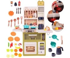 Jokomisiada Interactive kitchen Žalias light sound steam + dishes 55pcs ZA5292