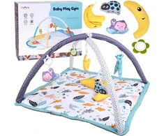 Jokomisiada Large Educational Baby Play Mat + Soft Bolster Pillow + Toys ZA5824