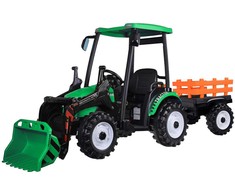 Jokomisiada Large electric TRACTOR battery operated for children trailer bucket PA0320