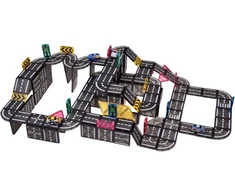 Jokomisiada Magnetic blocks CAR TRACK 168 pieces + 4 cars and road signs ZA6446