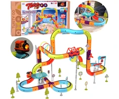 Jokomisiada MAGNETIC BLOCKS Magnetic track for trains - 114pcs DIY train ZA6578