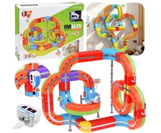 Jokomisiada MAGNETIC BLOCKS Magnetic track for trains - 135pcs DIY train ZA6330