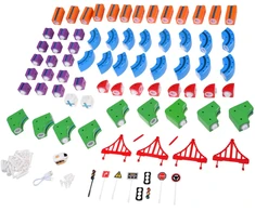 Jokomisiada Magnetic Building Blocks: Magnetic Train Track – 114-Piece DIY Train Set ZA6281