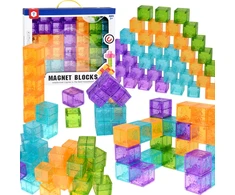 Jokomisiada Magnetic Building Cubes Colorful Transparent 42 Pieces ZA6354