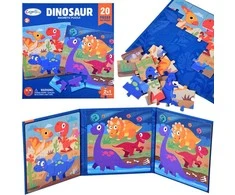 Dėlionė Jokomisiada Magnetinės galvosūkių knyga Dinozaurai 40 elementų
