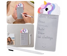 Jokomisiada Magnetic Unicorn Šaldytuvas Notepad Reusable Writing Board with Stylus ZA6460