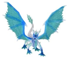 Jokomisiada Mėlyna and baltas Dragon figurine with movable wings ZA5017