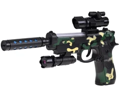 Jokomisiada Military Toy Gun with Projektorius Light Effects Camouflage 32 cm ZA6415
