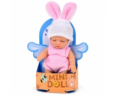 Jokomisiada Mini Baby Doll Bunny 11 cm Movable Arms, Legs and Head ZA6454