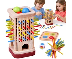 Jokomisiada Multifunctional wooden skill game – sticks and balls ZA6158