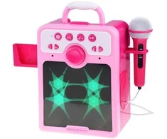 Jokomisiada Rožinė Muzikinis garsiakalbis „Rožinė Boombox“ vaikams, sergantiems mikrofonu,