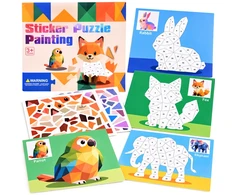 Jokomisiada Numerical mosaic - gluing by numbers ANIMALS 8 pictures ZA6629 A