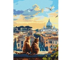 Norimpex Paint by Number Kit Cats in Rome KHO 6606 30x40 AP0054