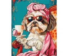 Ideyka Paint by Number Kit Funny Shih Tzu KHO6611 40x50 AP0058