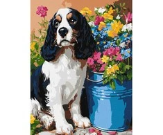 Ideyka Painting by numbers kit Lovely spaniel KHO6672 30x40 AP0056