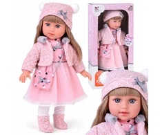 Jokomisiada Adorable 43 cm Doll with Long Hair, Rožinė Dress and Jacket ZA6442