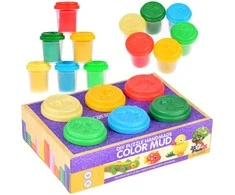 Jokomisiada Plastilinas Plastilino rinkinys iš 6 dalių spalvoto plastilino ZA5294