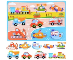 Dėlionė Jokomisiada Puzzle wooden vehicles 9ele puzzle ZA3598