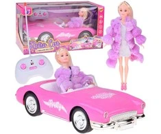 Jokomisiada Remote-Control Retro Cadillac Car + Elegant Doll in Fur RC0745
