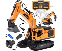 Jokomisiada Remote-Controlled Excavator + Bucket Grab Hydraulic Breaker Smoke Sound Lights RC0792