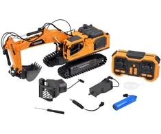 Jokomisiada Remote-Controlled Excavator + Bucket Grab Hydraulic Breaker Smoke Sound Lights RC0792