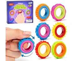 Jokomisiada Rotating Anti-Stress Sensory Fidget Rings – Set of 6 ZA6619