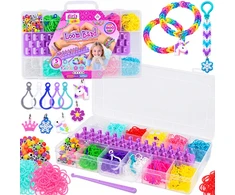 Jokomisiada Rubber Band Bracelet Making Kit 1800 Pieces Loom Beads Letter Beads ZA6386