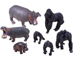 Jokomisiada Gyvūnų rinkinys Safari Hippo Gorilla