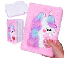 Jokomisiada Secret Notebook Diary Rožinė Unicorn with Heart Glitter ZA5338