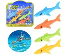 Jokomisiada Set of 4 colorful SHARKS for learning to dive SP0834