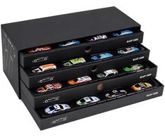 Jokomisiada Set of 48 Metal Pull-Back Cars with Parking Garage and Race Track ZA6559