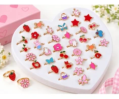 Jokomisiada Set of rings for girls, 36 pieces. Jewelry in a box ZA6586